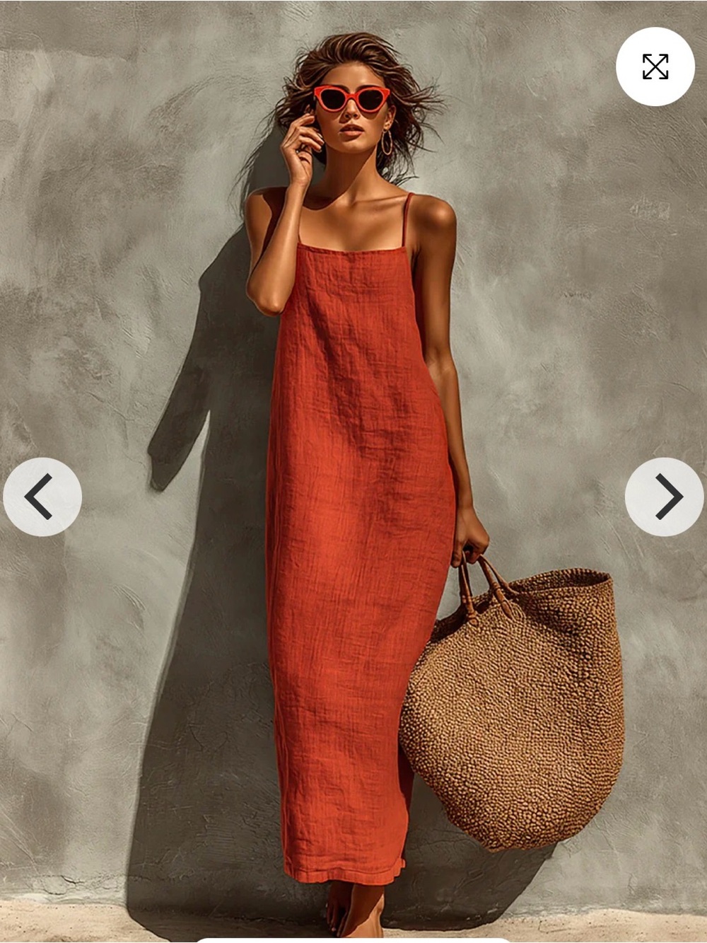 NWT Modesees Red Cotton Spaghetti Strap Boho Maxi Summer Resort Dress Women’s S